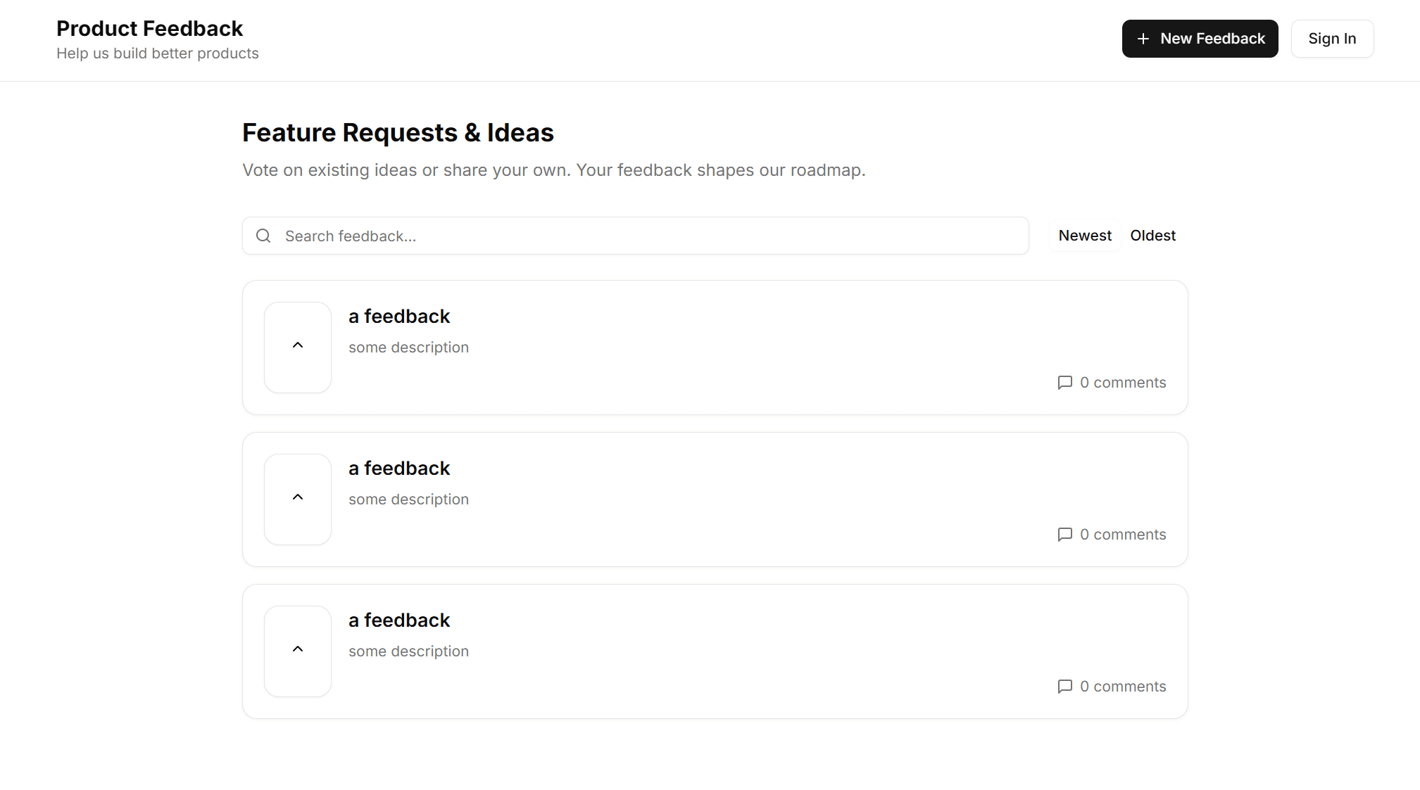 Product Feedback Board Preview